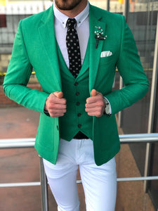 Multi Slim-Fit  Suit Vest Green-baagr.myshopify.com-suit-brabion