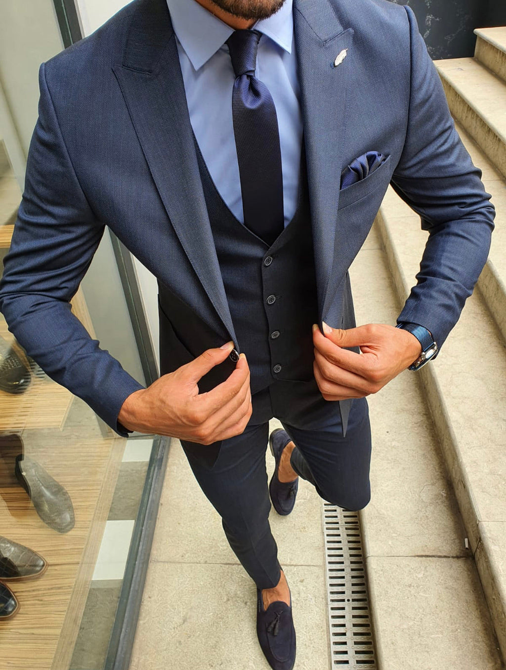 Reno Navy Blue Slim Fit Suit-baagr.myshopify.com-suit-BOJONI