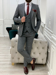 Bojoni Madison Gray Slim Fit Suit