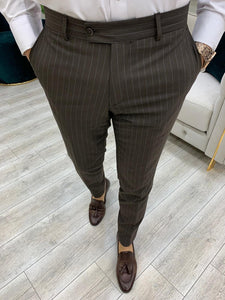 Furino Coffee Slim Fit Double Breasted Pinstripe Suit-baagr.myshopify.com-1-BOJONI