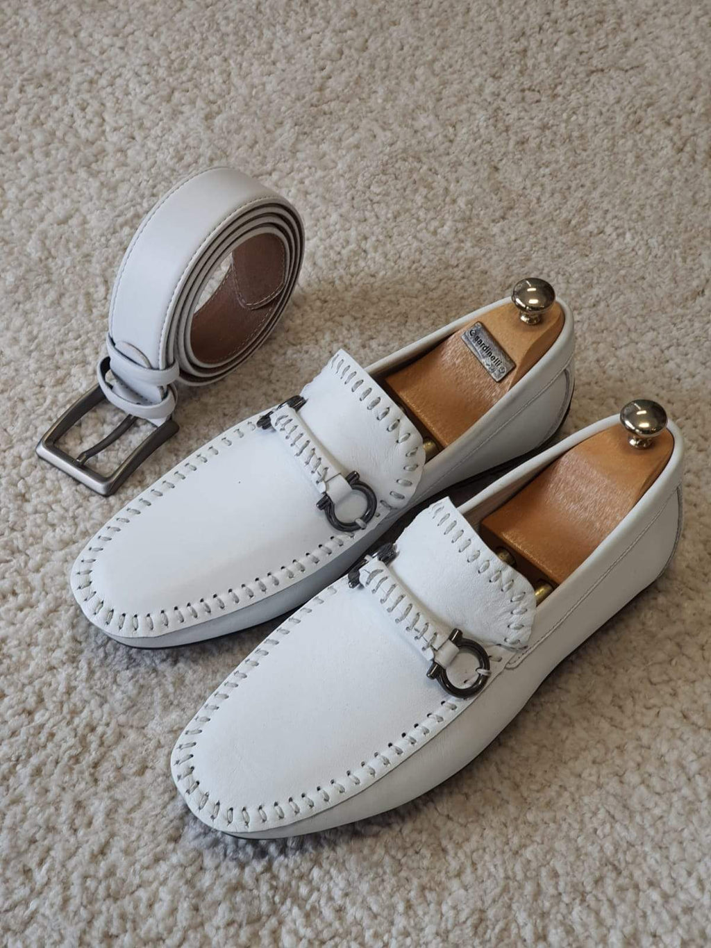 Antonio White Slip On Bit Loafers-baagr.myshopify.com-shoes2-brabion