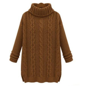 Womens Turtle Neck Cable Knit Sweater