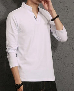 Mens Band Collar Shirt