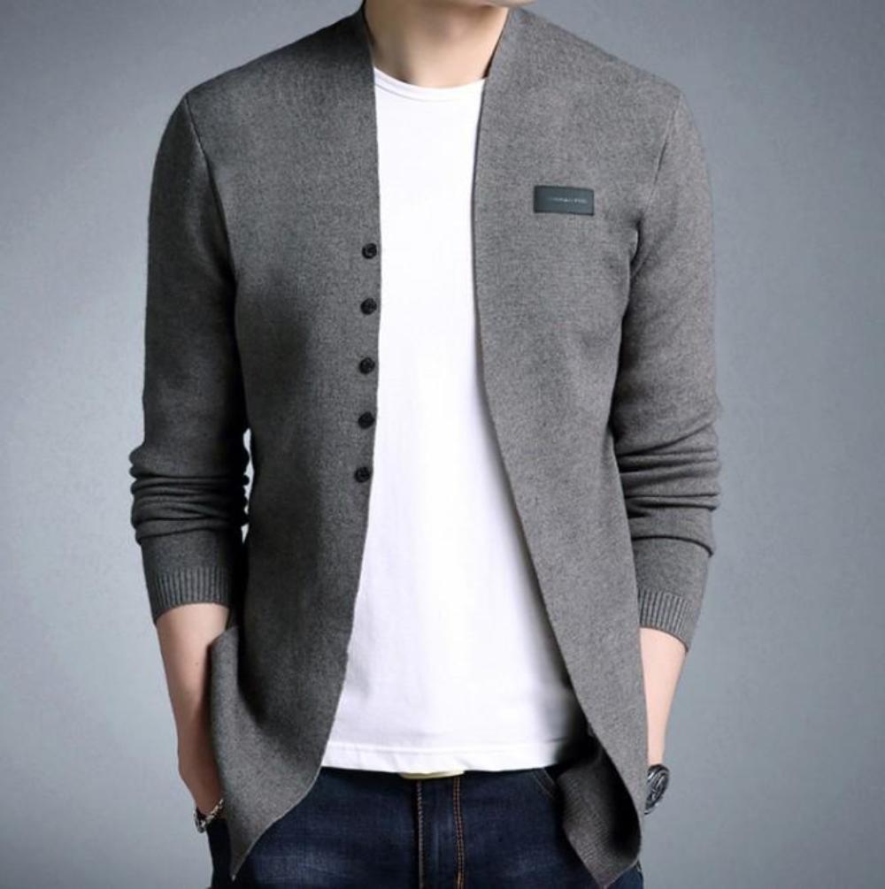 Mens Casual Slim Fit Cardigan with Buttons Design