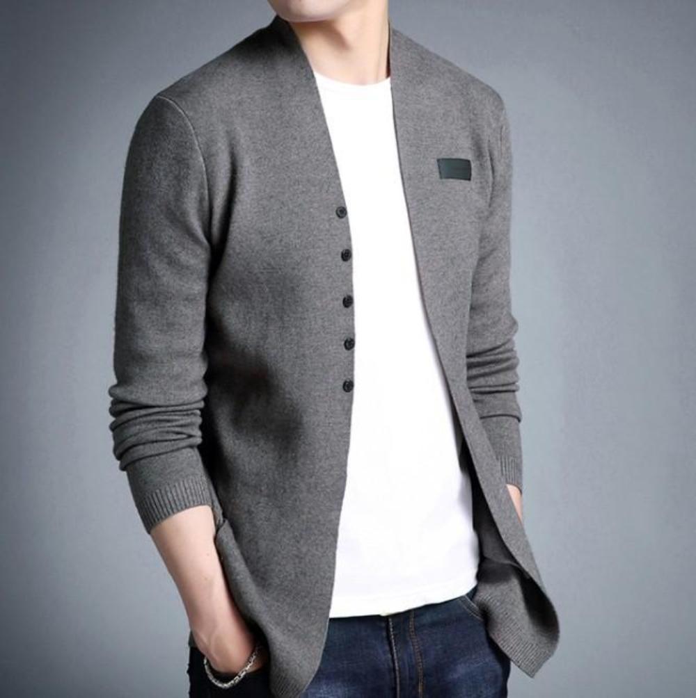 Mens Casual Slim Fit Cardigan with Buttons Design