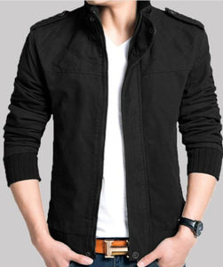 Mens Stand Up Collar Jacket With Inner Fur