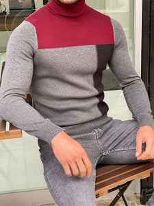 Bojo Dark Gray Slim Fit Turtleneck Sweater-baagr.myshopify.com-sweatshirts-BOJONI