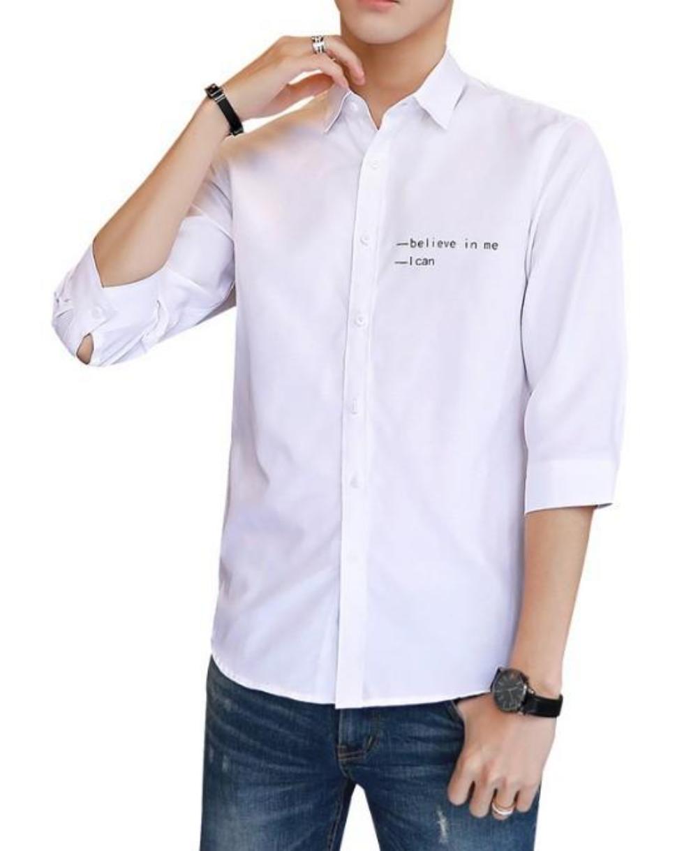 Mens Button Front Shirt with Logo