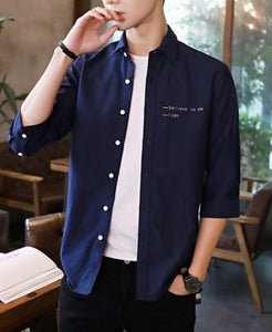 Mens Button Front Shirt with Logo