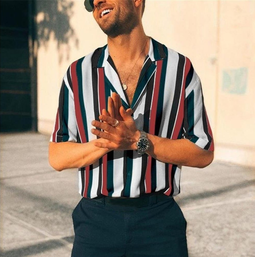 SUMMER STRIPED SHORT SLEEVE SHIRT (2 colors)