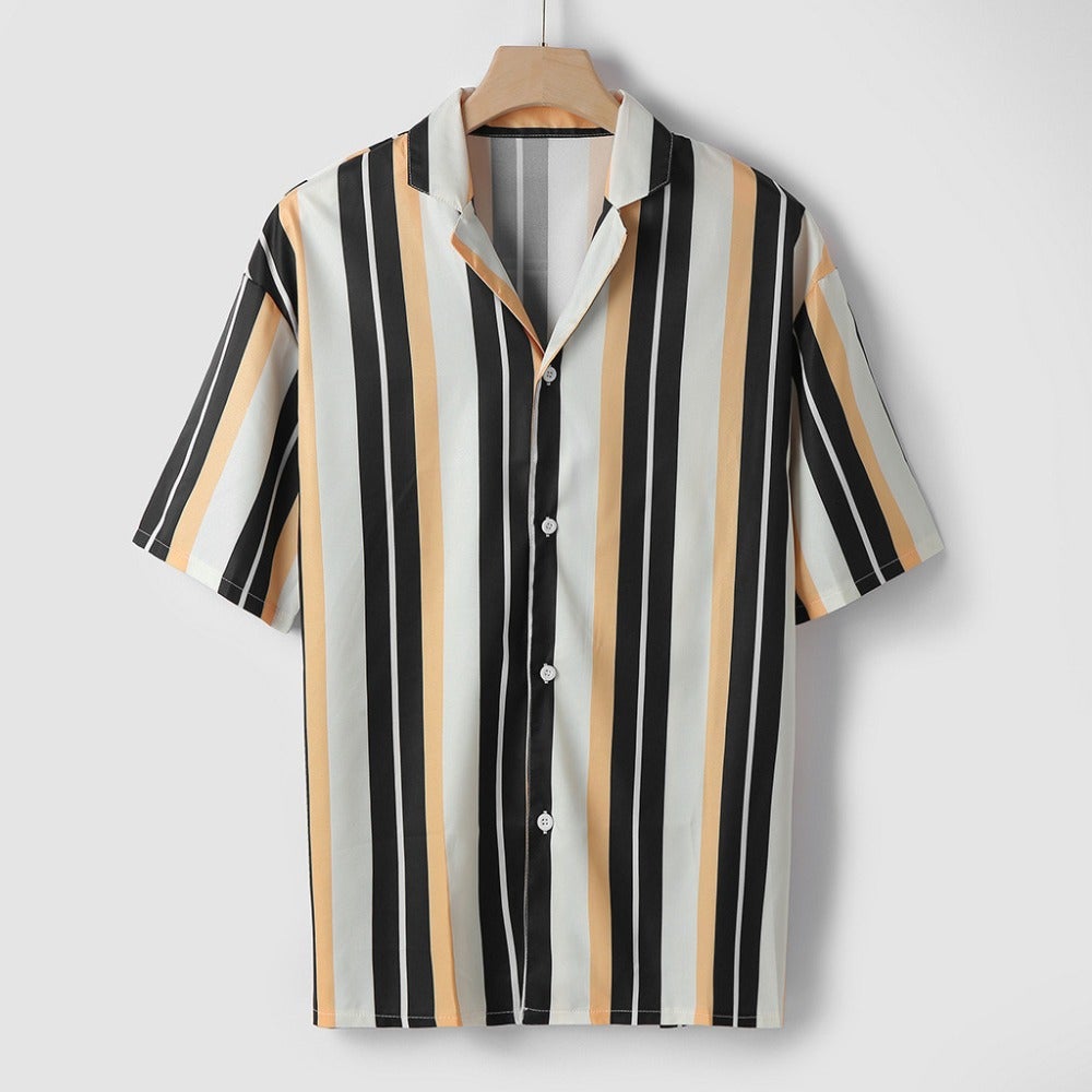 SUMMER STRIPED SHORT SLEEVE SHIRT (2 colors)