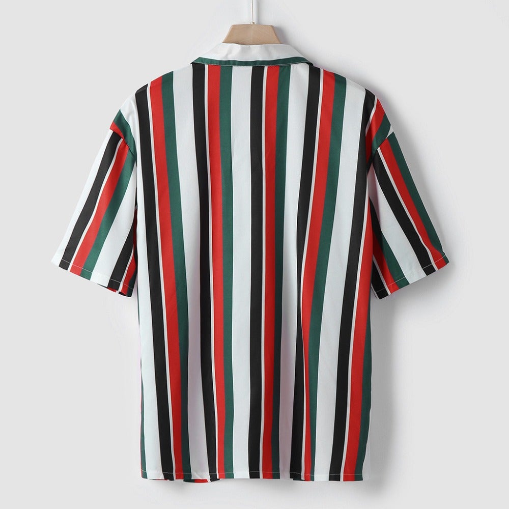 SUMMER STRIPED SHORT SLEEVE SHIRT (2 colors)