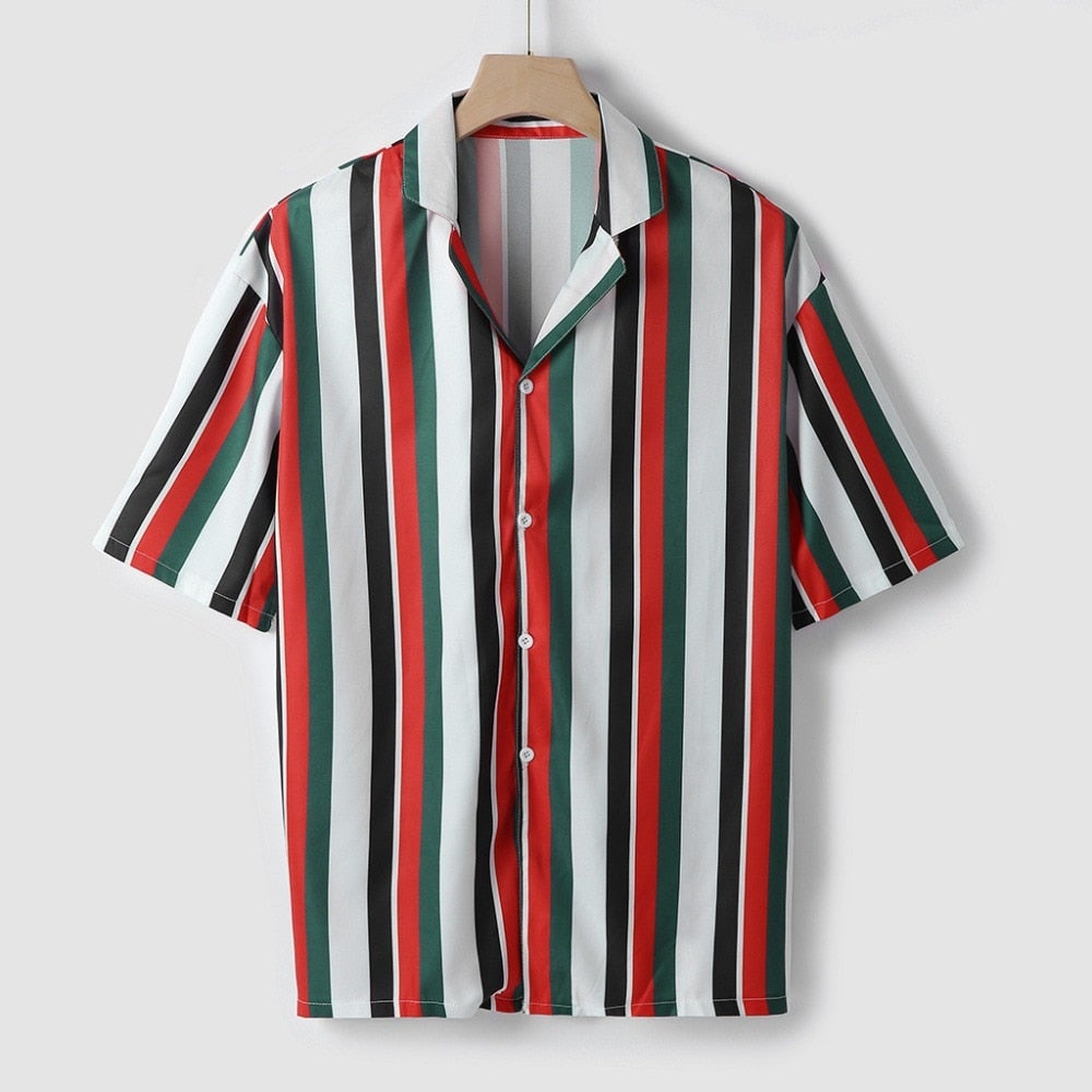 SUMMER STRIPED SHORT SLEEVE SHIRT (2 colors)