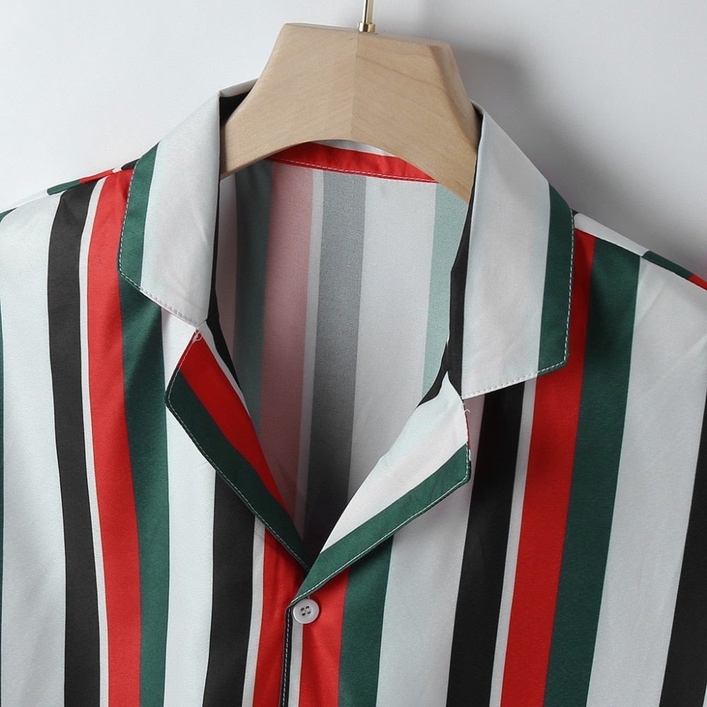 SUMMER STRIPED SHORT SLEEVE SHIRT (2 colors)