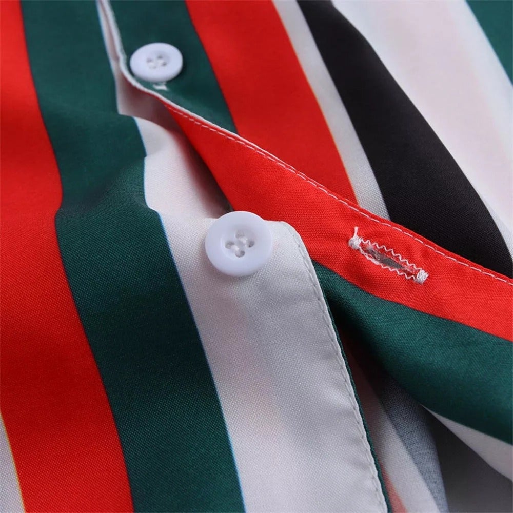 SUMMER STRIPED SHORT SLEEVE SHIRT (2 colors)
