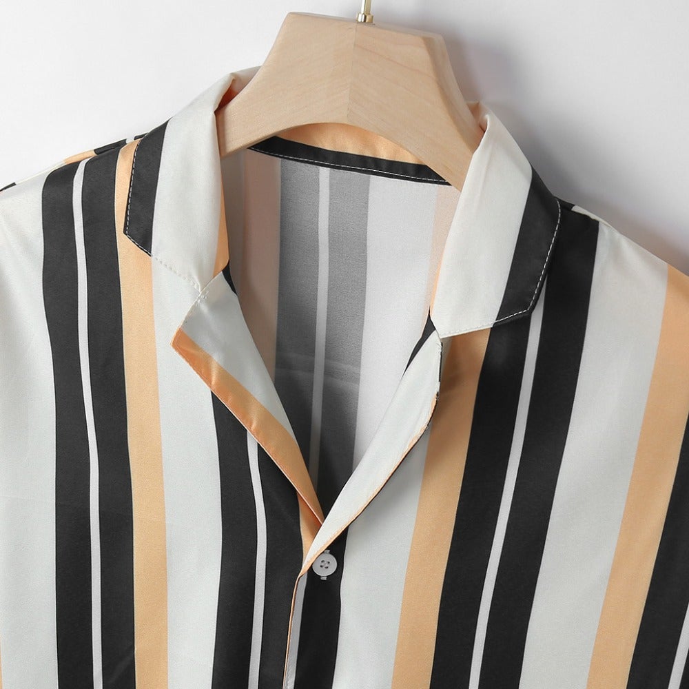 SUMMER STRIPED SHORT SLEEVE SHIRT (2 colors)