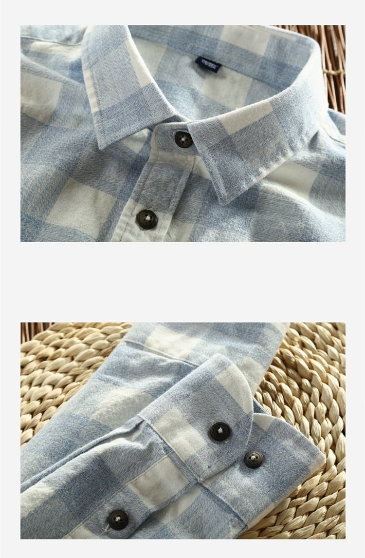 VINTAGE PLAID COTTON SHIRT (3 COLORS)
