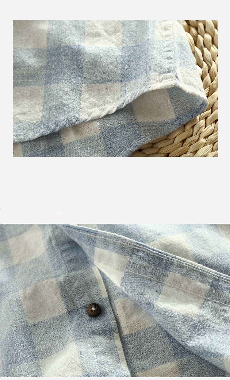 VINTAGE PLAID COTTON SHIRT (3 COLORS)