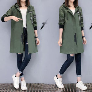 Womens Casual Hooded Street Style Jacket