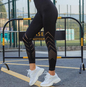 High Waisted Yoga Leggings with Side Details