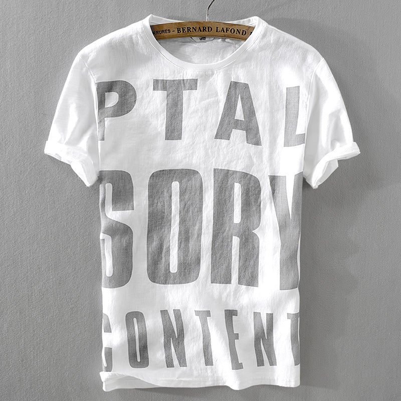 LETTER LINEN T-SHIRT