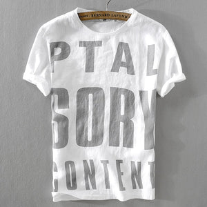 LETTER LINEN T-SHIRT