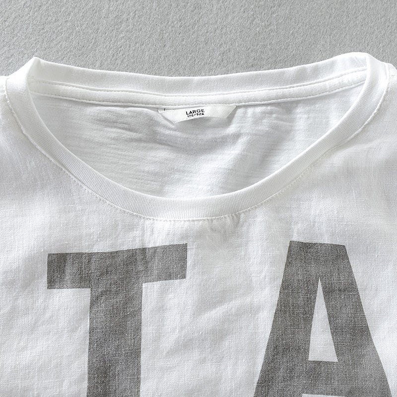 LETTER LINEN T-SHIRT