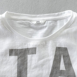 LETTER LINEN T-SHIRT