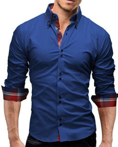 Mens Shirt with Plaid Details