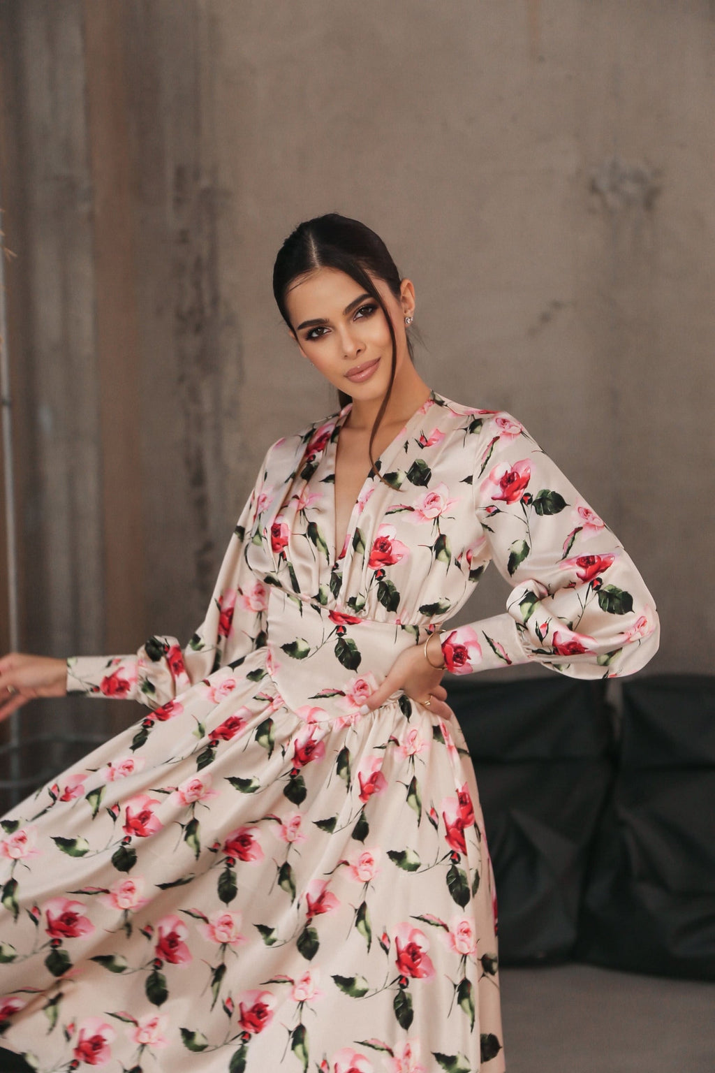 Corset Belt Effect Midi Dress Cream-baagr.myshopify.com-dress.-BOJONI