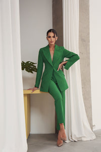 Banana Trousers with Wide Belt Green-baagr.myshopify.com-dress.-BOJONI