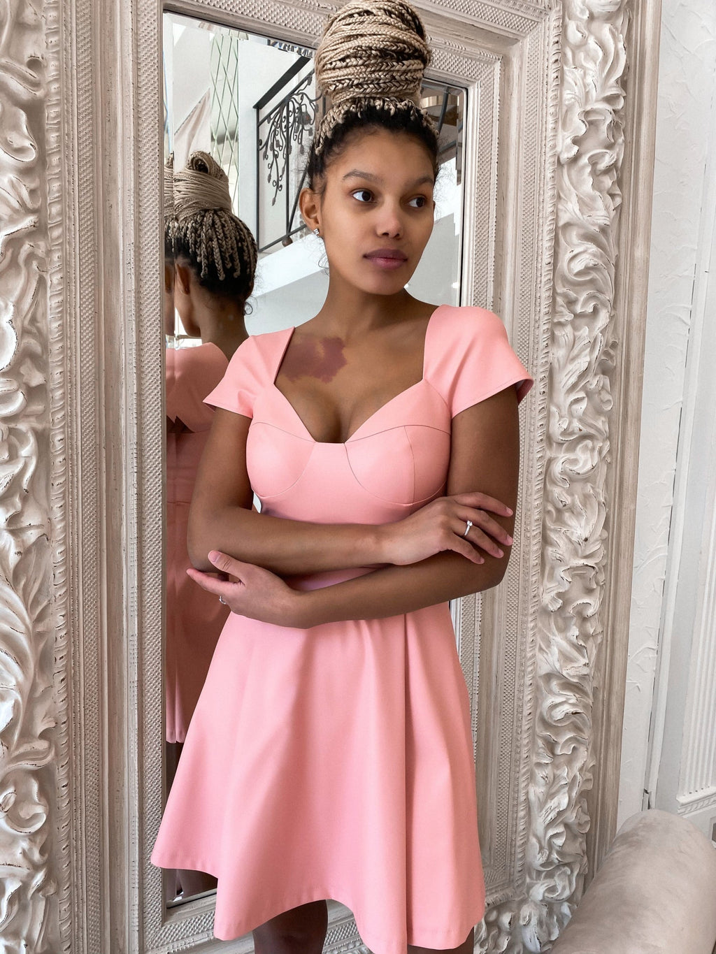 Eco-leather Dress with Cups-baagr.myshopify.com-dress.-BOJONI