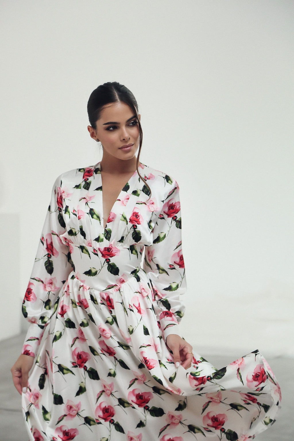 Corset Belt Effect Midi Dress White-baagr.myshopify.com-dress.-BOJONI