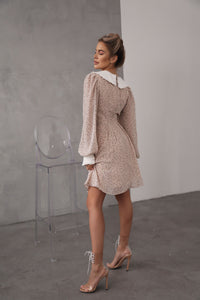 Crepe Chiffon Dress with Turndown Collar and Cuffs-baagr.myshopify.com-dress.-BOJONI