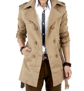 Mens Classic Double Breasted Trench Coat