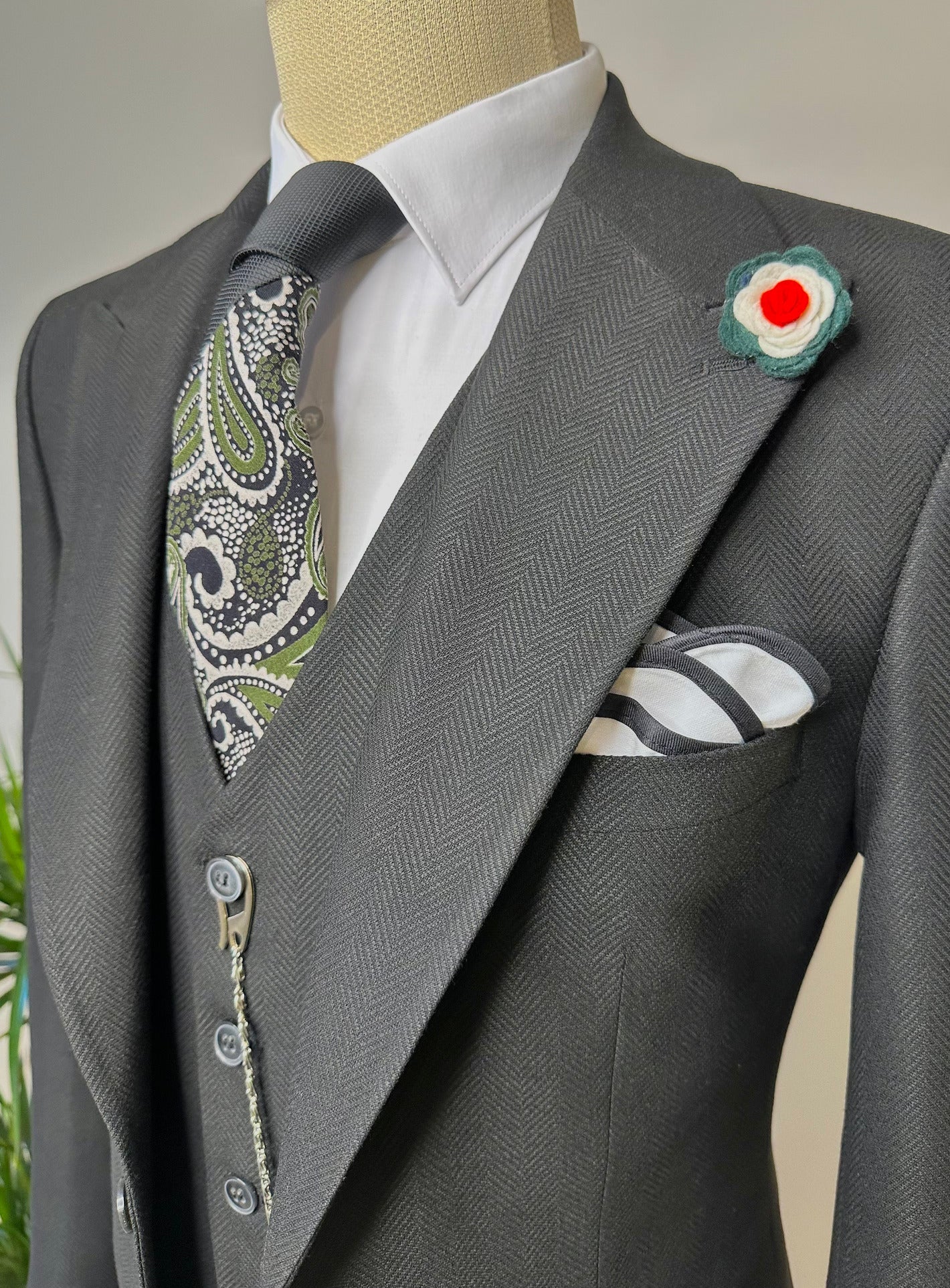 Black Slim-Fit Suit 3-Piece