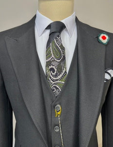 Black Slim-Fit Suit 3-Piece