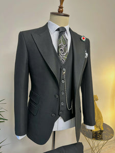 Black Slim-Fit Suit 3-Piece