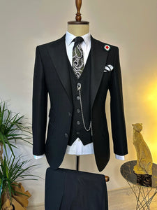 Black Slim-Fit Suit 3-Piece