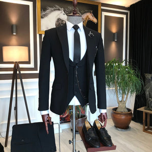 Bojoni Black Slim-Fit Suit 3-Piece