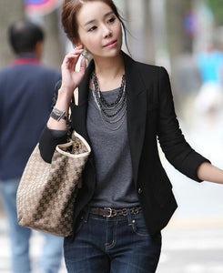 Womens Black Fitted Blazer