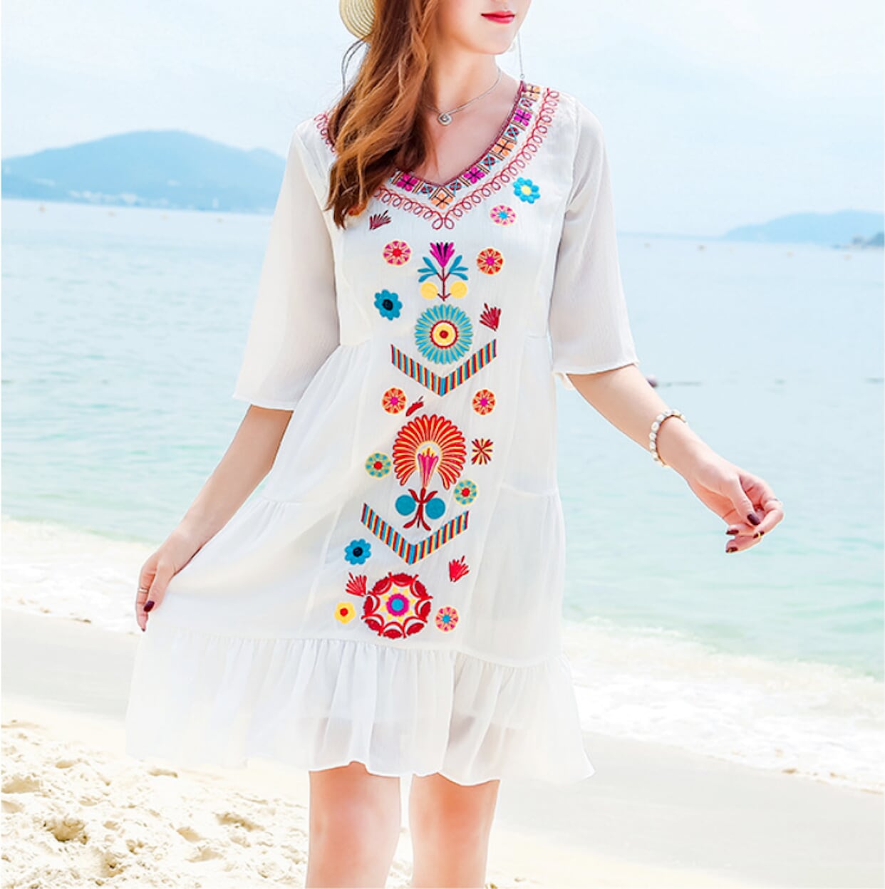 Womens Embroidered Dress