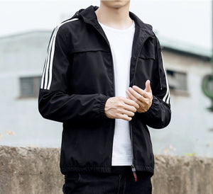 Mens Hooded Track Jacket with Warm Lining