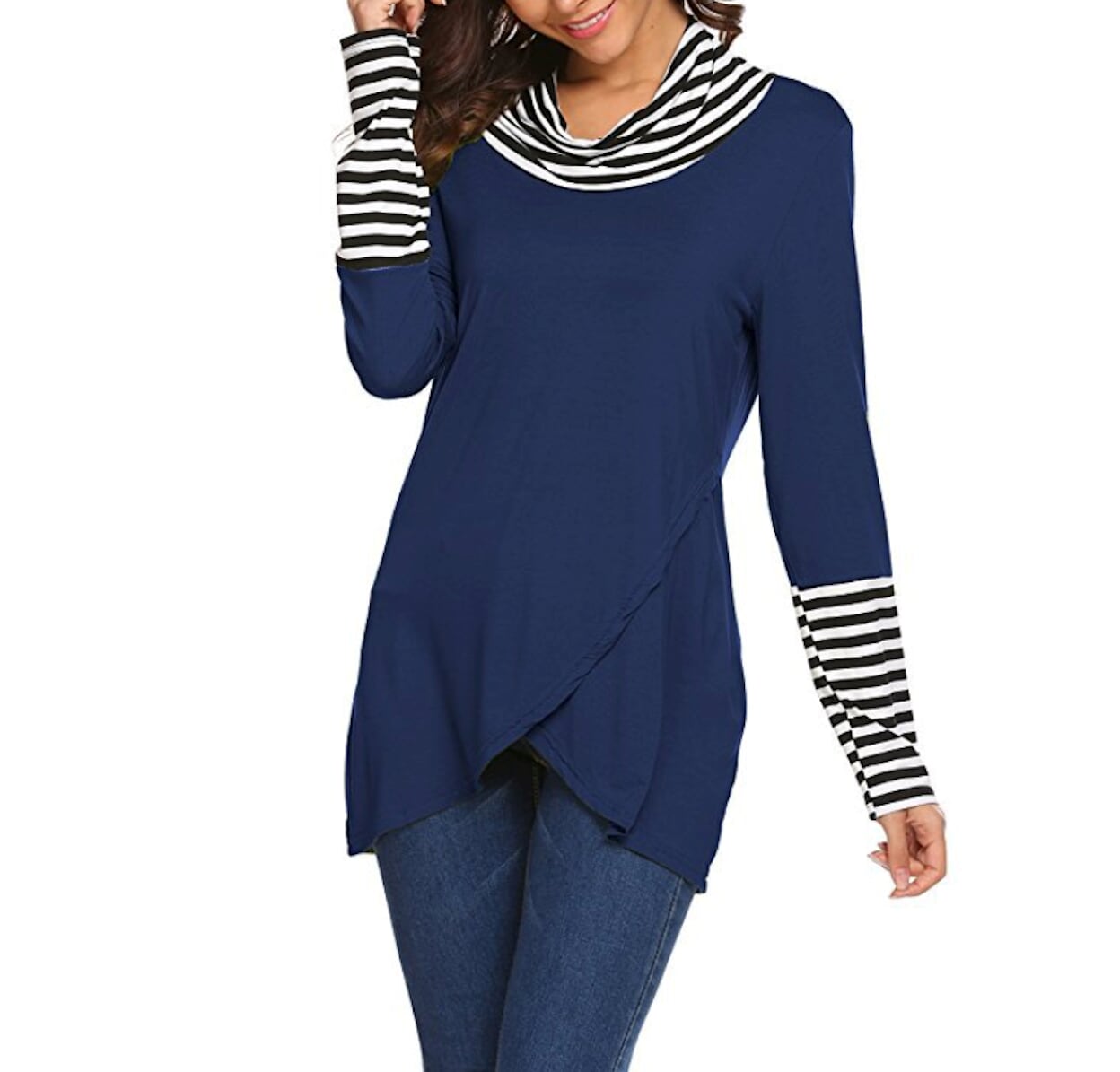 Womens Cowl Neck Casual Top