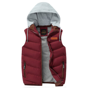 Mens Puffer Vest with Removable Hood