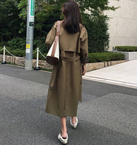 Womens Relaxed Fit  Long Trench