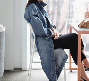 Womens Long Denim Coat