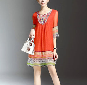 Womens Beaded Chiffon Dress