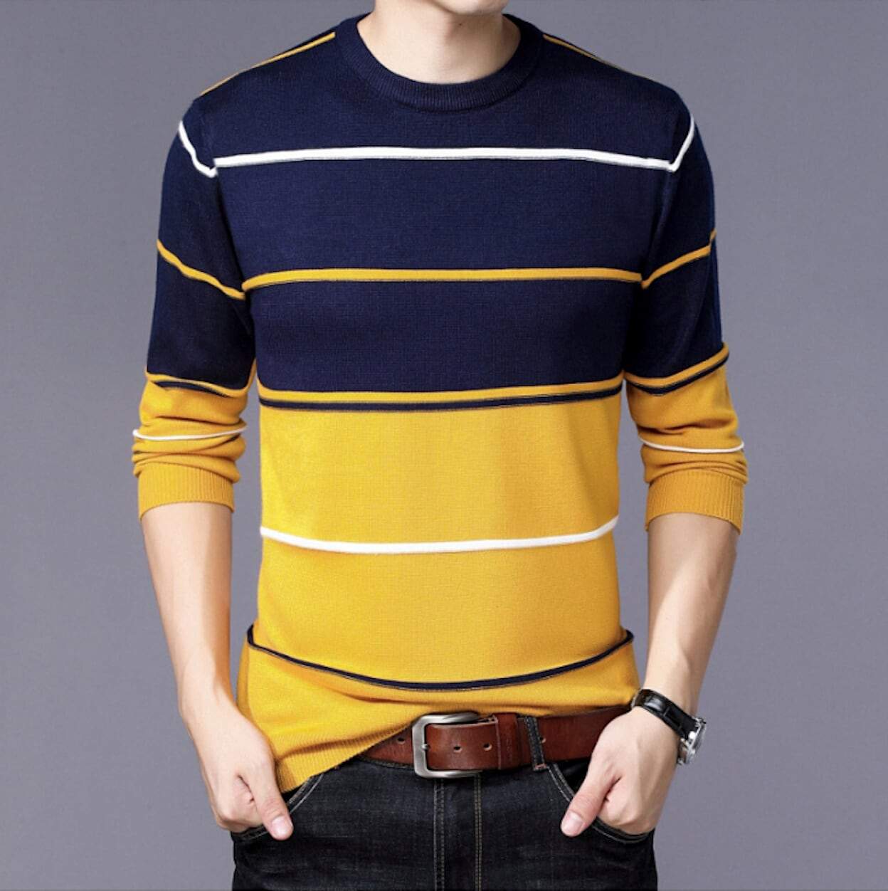 Mens Striped Sweater