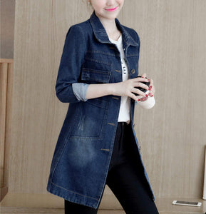 Womens Longer Length Denim Jacket